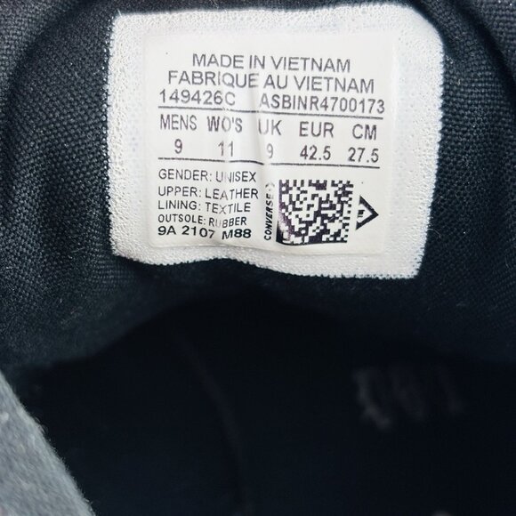 Converse CT All Star 149426C Unisex Mens 9 Wo’s 11 Black Leather High Sneakers - Picture 6 of 11